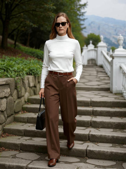 ¡Nuevo! Pantalón Altiva corte recto. (Café)