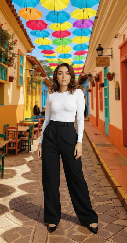 ¡Nuevo! Pantalon Altiva corte recto. (Negro)