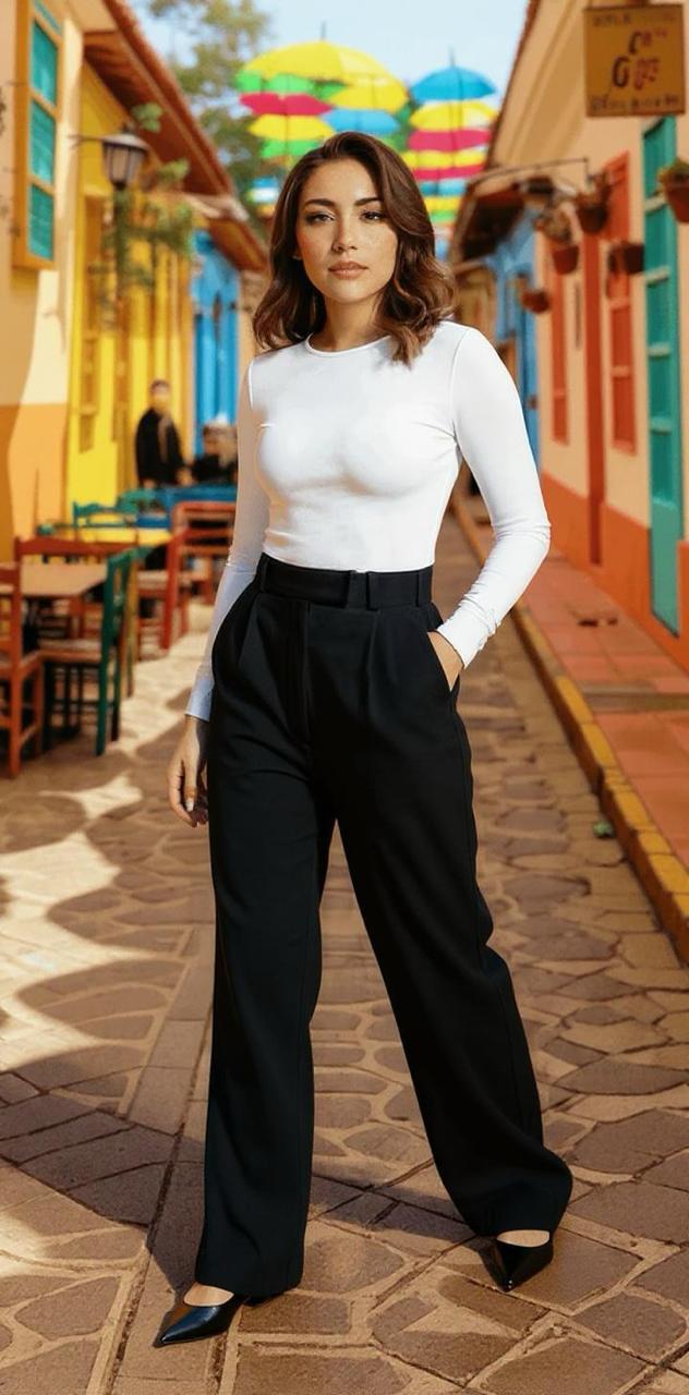 ¡Nuevo! Pantalon Altiva corte recto. (Negro)